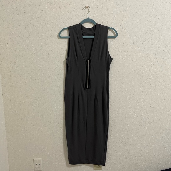 RtA Bandit Dress Jersey Knit Midi Faded Grey - Picture 3 of 12